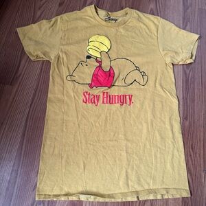 Disney‎ Women’s Yellow Winnie the Pooh Stay Hungry Honey T-Shirt Size S